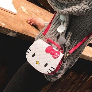 NEW Hello Kitty Over the Shoulder Pink and White Small Bag.